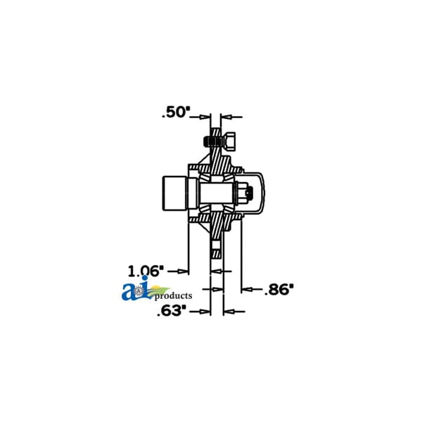 Hub & Spindle Assy. (4 Bolt) 6.9" x7" x2.5"
